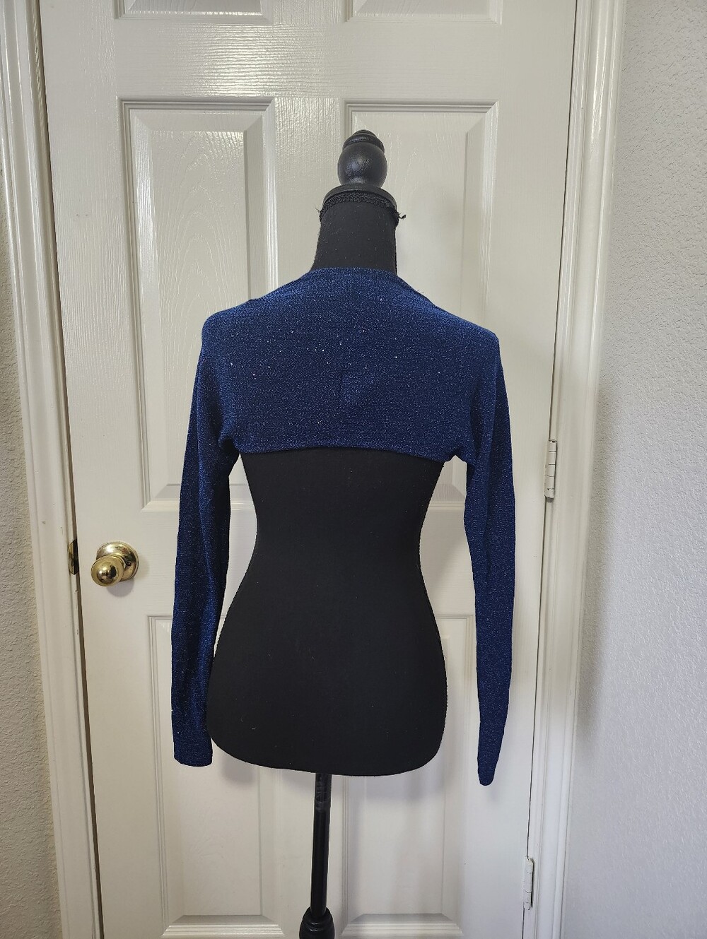 Chocolate Vintage Navy Sparkle Shrug Bolero Sweater - Women S